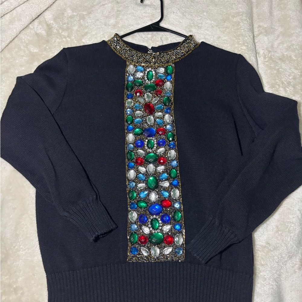 Vintage Bedazzled Sweater by Bonnie Boerer Co. | Cut-Out Back Detail